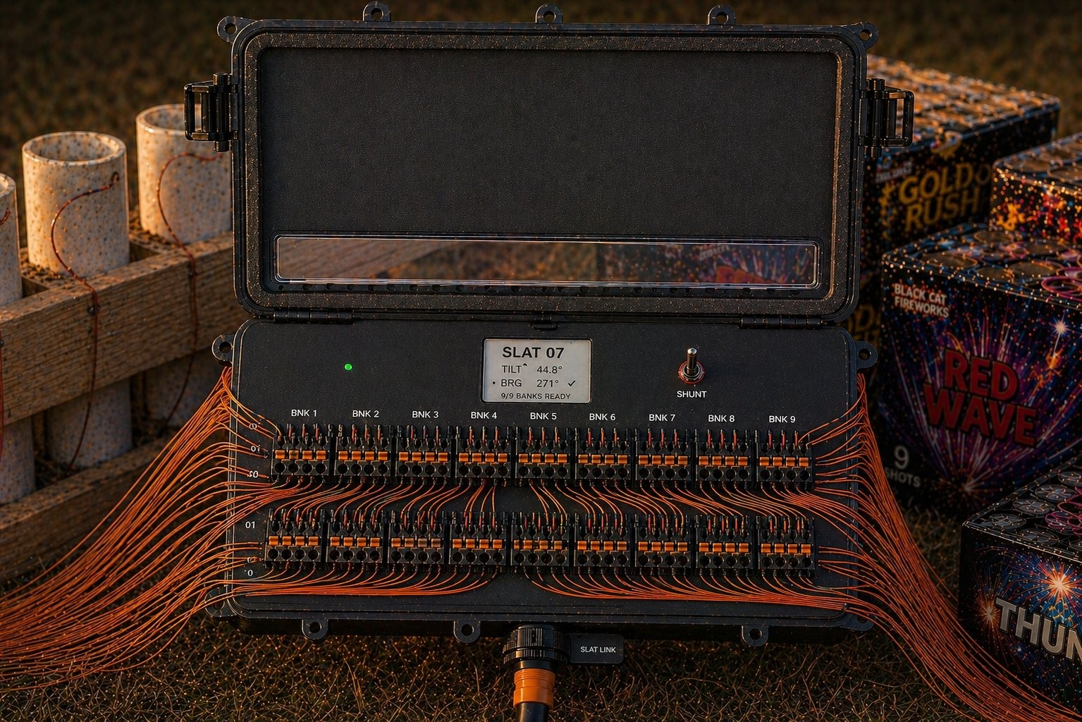 PyroNext IQ Slat deployed at a rack position